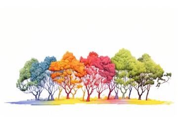 Bonsais decorate outdoors painting drawing.