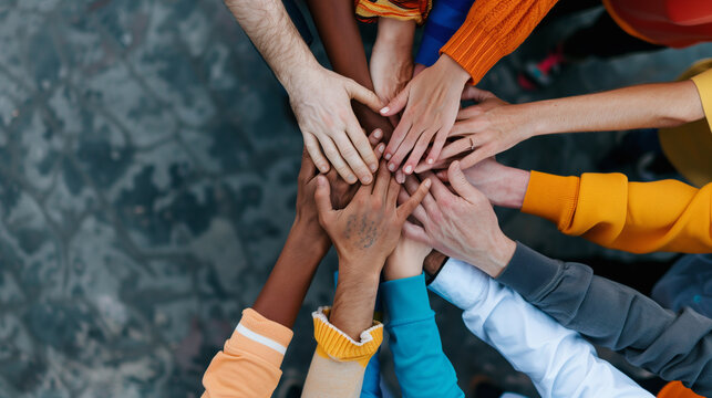 group of people holding hands