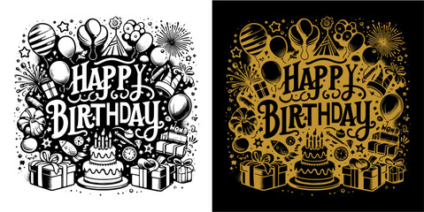 colorful happy birthday card design