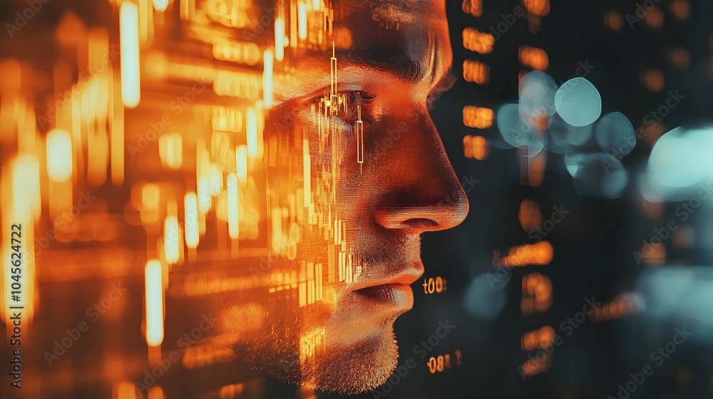 Aufkleber Business Trader Analyzing Data for Market Trends