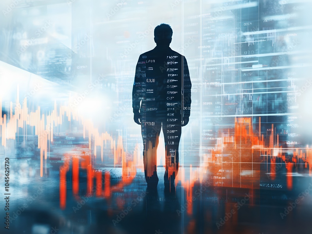 Poster business trader analyzing market data
