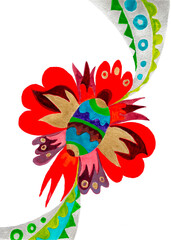 Fototapeta premium Ukrainian traditional art, abstract flower