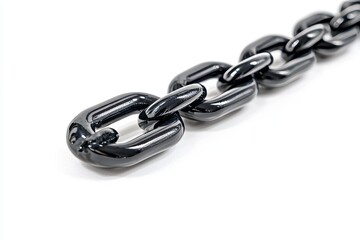Obraz premium Black steel chain against a sea background