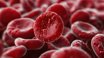 Microscopic view of red blood cells - understanding cellular biology and hematology