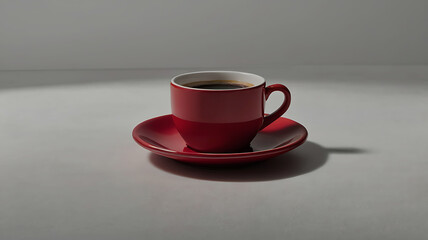 Coffee cup and stylish and modern coffee packaging with or dark brown and a table with a pink background