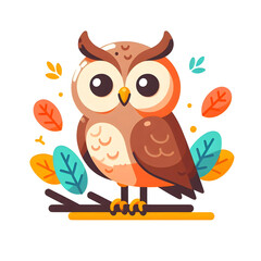 Naklejka premium illustration of a owl in flat design style