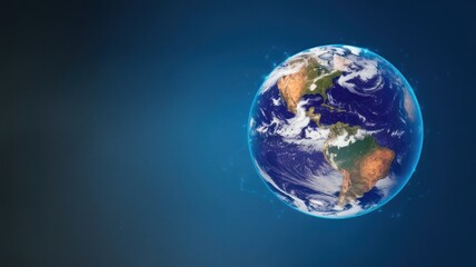 Fototapeta premium Earth Viewed From Space Highlighting Oceans, Continents, and Atmospheric Details in Vibrant Colors