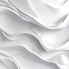 Obraz premium Swirl sleek, fluid white surface with soft, flowing curves and glossy reflections, creating a modern and sophisticated abstract design perfect for minimalistic backgrounds or luxury branding