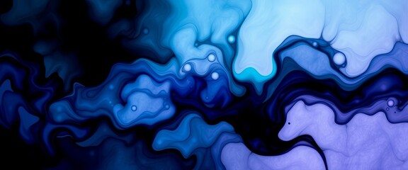 Fototapeta premium Emerald Sapphire Amethyst: Mysterious Fluid Ink Swirls Abstract Background for Digital Art and Design