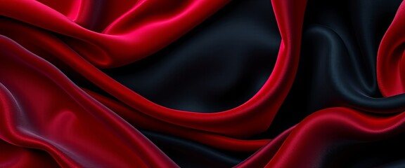 Obraz premium Velvet Silk Drapes in Deep Luxe Tones - Abstract Background for Artful Design