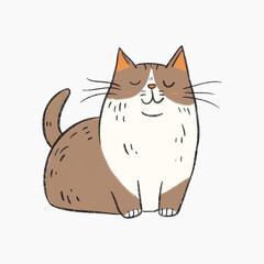 Obraz premium Cute cartoon cat illustration