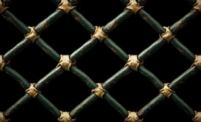 Fototapeta premium Grid of seamless black metal textures highlighted horizontally and copied