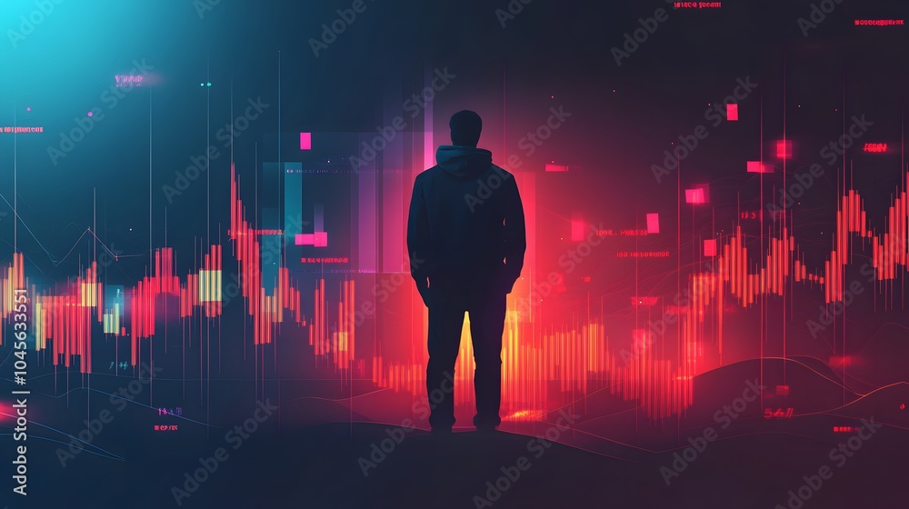 Poster business trader analyzing market exposure data