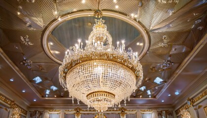 고급스러운 크리스탈 샹들리에가 천장에 달려있다