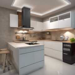 kitchen set interior design background