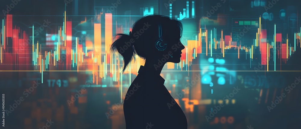 Poster business trader analyzing market data