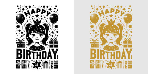 cartoon simple happy birthday card