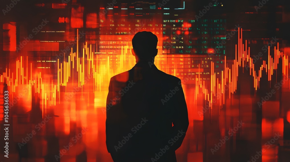 Poster business trader analyzing market data exposure