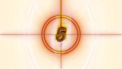 Abstract Digital Art with Number Five