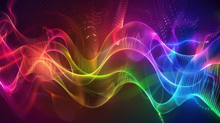 Obraz premium Abstract Colorful Waves on a Dark Background