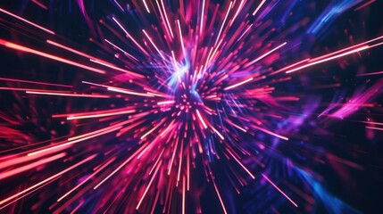 Abstract Colorful Lines Radiating from a Center Point