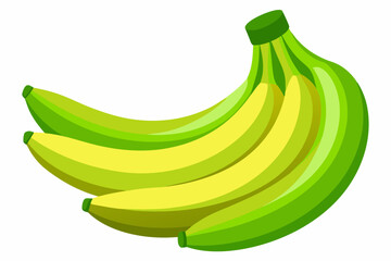 Green bananas isolated on white