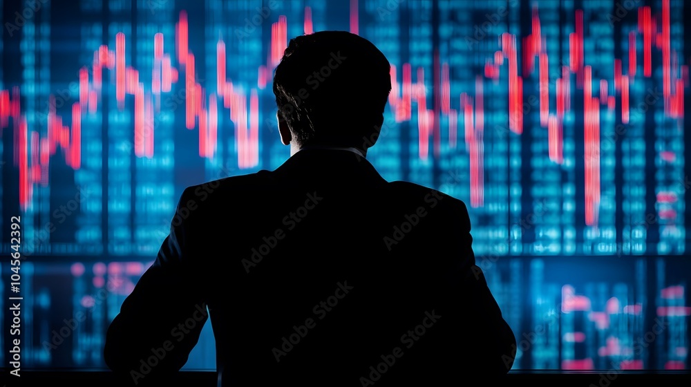 Poster Business Trader Analyzing Stock Market Data