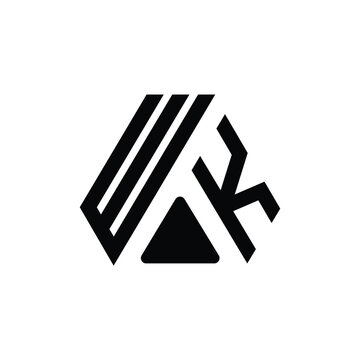 WK letter logo design on White background. WK creative initials letter logo concept. WK letter design.
