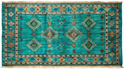 Vibrant Moroccan Rug in Rich Turquoise Color Showcasing Bohemian Style for Elegant Home Decor