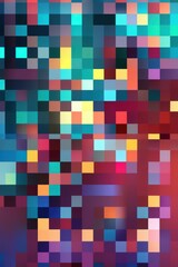 Fototapeta premium Colorful Abstract Pattern Created by Pixelated Shapes and Gradients in a Vibrant Display