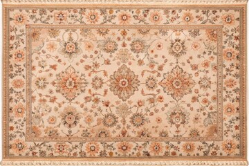 Vintage Style Illustration of a Peach with Random Florid Elements in a Soft Rectangular Design