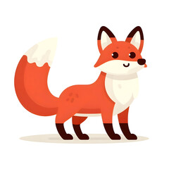 illustration of a fox in flat design style