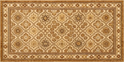 Warm Beige Moroccan Tile Rug in Eclectic Global Style Perfect for Home Decor and Interior Design