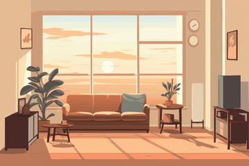 Obraz premium Cozy modern living room interior