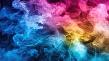 Fototapeta premium Colorful Smoke Swirls in Blue and Pink Hues