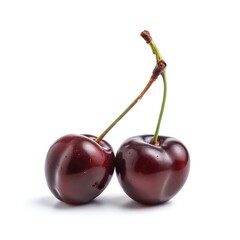 Fresh Amarena Cherries Isolated on White Background