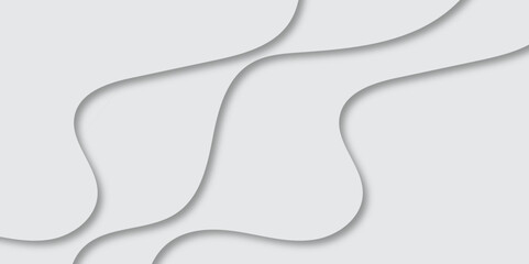 Wavy white and grey illustration. Abstract paper cut curve line background with shadow. abstract modern white and grey gradient curve background for website banner and presentation template design.