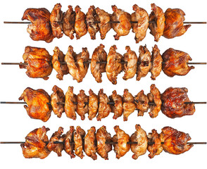 Rotisserie chickens, each displayed from above on a transparent background.