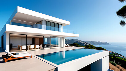 stunning modern villa perches hill overlooking serene sea view luxurious surroundings