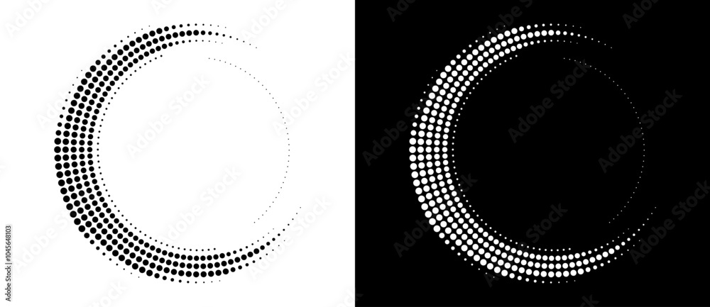 Leinwandbilder modern abstract background. halftone dots in circle form. letter c like logo, icon or design element