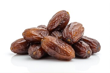 Obraz premium Barhi Dates Arrangement on a White Background