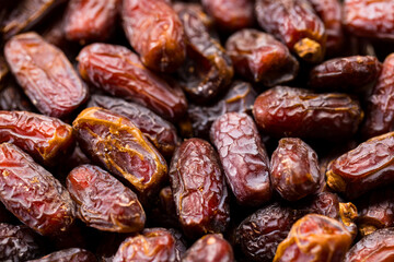 Dried date fruits in a pile
