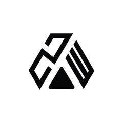 ZW letter logo design on White background.  ZW creative initials letter logo concept. ZW letter design.
