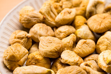 Stack of raw organic dried figs