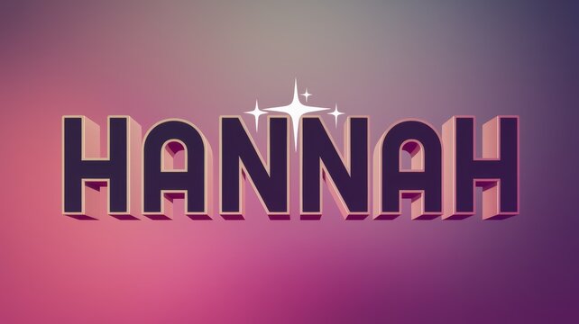 Stylized Text in Bold Typography: 'HANNAH' on a Gradient Background for Artistic Designs and Personal Branding