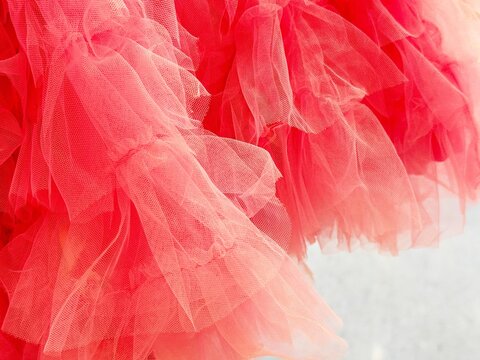 Fancy red tulle textile fabric 
