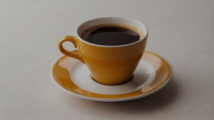 Coffee cup and stylish and modern coffee packaging with or dark brown and a table with a pink background