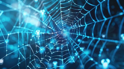 Obraz premium Networking for Business Growth: Conceptual Spider Web with Business Icons