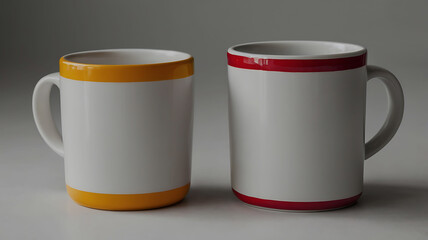 Coffee cup and stylish and modern coffee packaging with or dark brown and a table with a pink background
