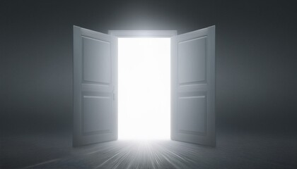 굳게 닫힌 문이 조금씩 열리며 빛이 새어나오는 모습